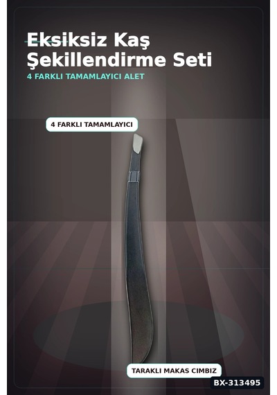 4 Parcali Hassas Kas Bakim Seti Cimbiz Makas Sekillendirme Bicagi Ve Tarak Fircasi Bx-313495