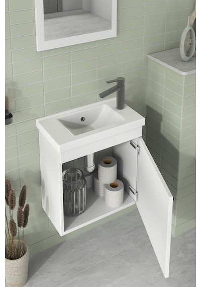 Biani Fix Hera 50 Cm Banyo Dolabı Renk Mat Beyaz Biani Fix Hera 50 Cm Banyo Dolabı Renk Mat Beyaz
