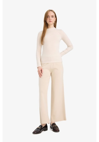 Defacto Wide Leg Triko Pantolon F1102ax25aubg155 Bej