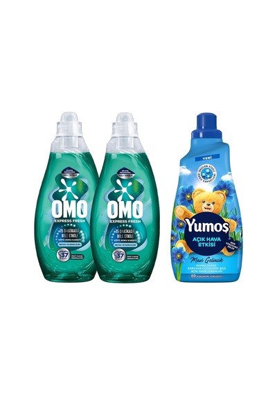 Yumoş Yumuşatıcısı Mavi Gelincik 1440 Ml X1 Omo Kötü Koku Karşıtı Beyaz Ve Renkliler 1480 Ml X2 Diğer