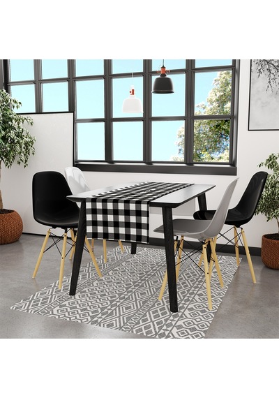 Adawall Siyah - Beyaz Kare Runner
