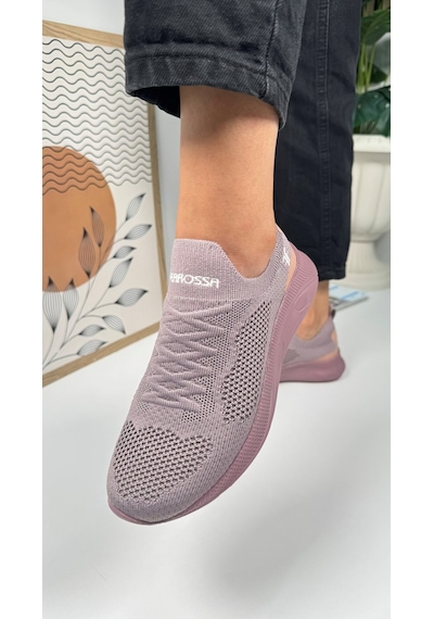 Günlük Unisex Sneaker Slip-on Nefes Alabilen Hafif Yürüyüş Bağcıksız Esnek Spor Ayakkabı 041f Lila