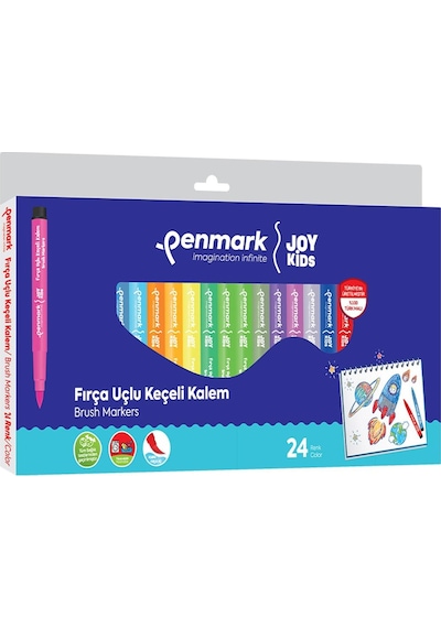 Penmark Süper Yıkanabilir 24'lü Fırça Uçlu Keçeli Kalem Seti