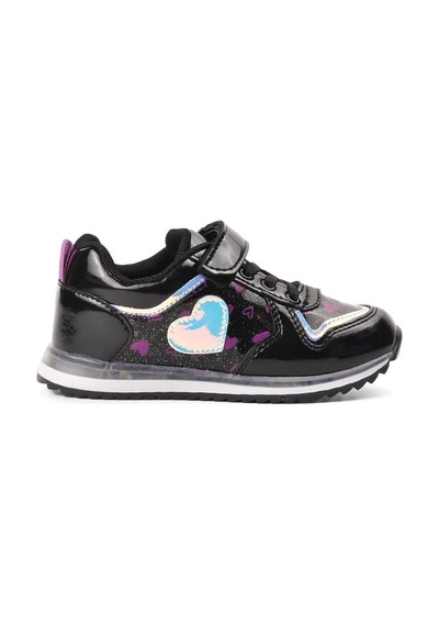 Cool Cool Fuji-p Siyah Cırtlı Kalp Desenli Kız Çocuk Sneaker Siyah