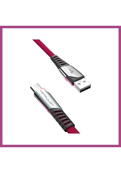 Gees Global Konfulon Dc18 Type-c Kablo 1m 5a - Kırmızı Gbzs Type-c+kablo
