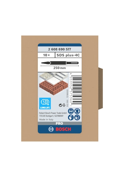 Bosch PRO SDS Plus-4C Sivri Keski Seti 250 mm - 2608690577