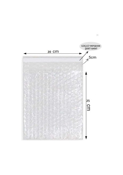 Balonlu Patpat Torba, Bantlı Baloncuklu Torba-zarf 20cm En X 30cm Boy +5cm Kapak 25 Adet