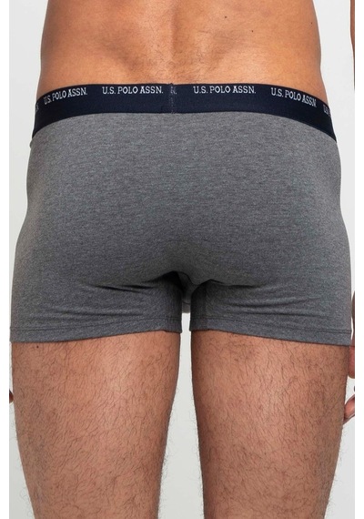U.S. Polo Assn. Erkek Gri Melanj - Lacivert 2 Li Boxer 80350