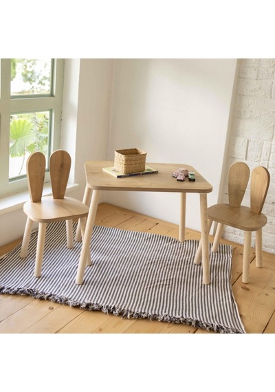 Reyo Montessori Tavşancık Sandalye, Etkinlik Çocuk Sandalyesi - 1 Adet Ahşap