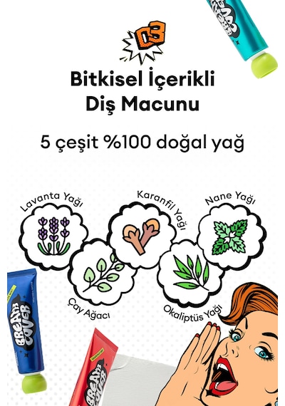 Çürüklere Ve Ağız Kokusuna Karşı Etkili Diş Macunu Seti Kundal Deep Breath Cover Toothpaste Set