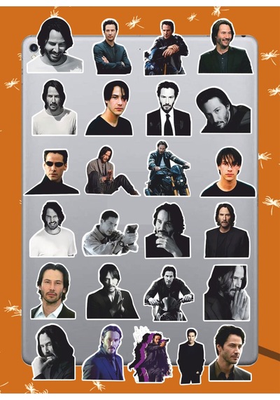 Keanu Reeves Sticker Seti Laptop Ajanda Pc Tablet Telefon Defter Etiket Bullet Journal Diğer