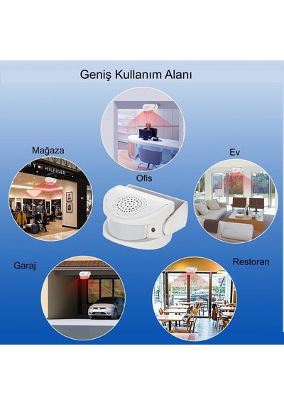 Misafir Karşılama Zili 3 Modlu Kumandalı Hareket Sensörlü Güvenlik Alarm Pır Sensör
