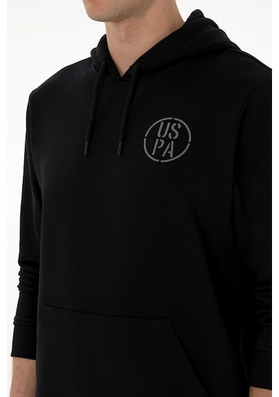 U.S. Polo Assn. Erkek Regular Fit Kapüşonlu Siyah Sweatshirt 50313718-VR046