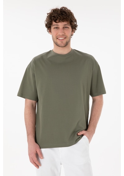 U.S. Polo Assn. Erkek Comfort Fit Bisiklet Yaka Vizon Merserize Basic Tişört 50313089-VR052