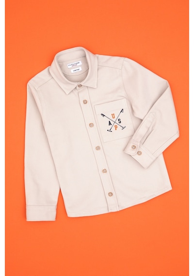 U.s. Polo Assn. Erkek Çocuk Taş Gömlek Desenli 50316681-vr049 Tas