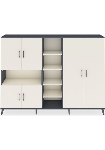 Arges Dolap 13 Raflı 6 Kapaklı 220x30x163 Antrasit-aytaşı Antrasit-aytaşı