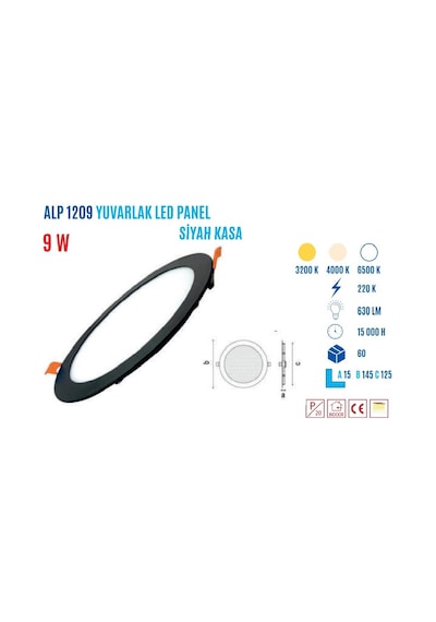 Ycl Alp-1209b 9w S.altı Yuvarlak Led Panel Beyaz
