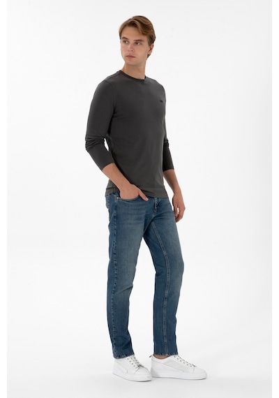 U.S. Polo Assn. Erkek Slim Fit Bisiklet Yaka Grı Süprem Basic Sweatshirt 50313744-VR024