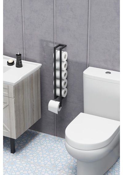 Retodesign Duvara Monte Wc Kağıtlık, Duvar Rafı 1875 Siyah