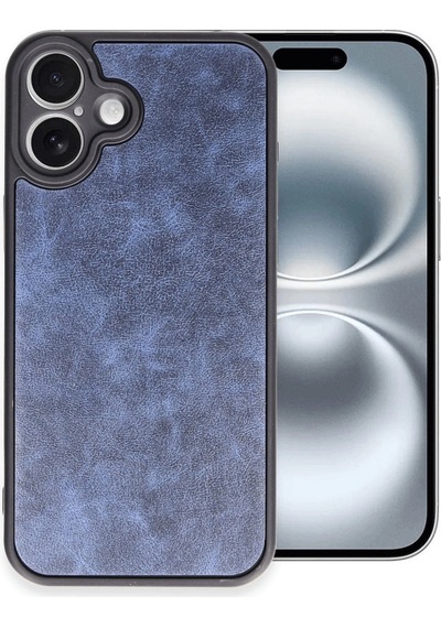 Apple Uyumlu  iPhone 16 Plus Kılıf Aras Deri Kapak Lacivert