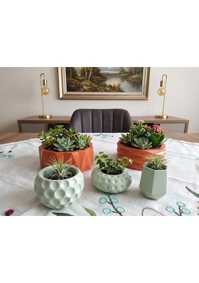 TERRA MINT Set | 5 Parça Kiremit Mint Yeşili Dekoratif Obje Takımı | Mumluk Lokumluk Sukulent Saksısı | El Yapımı Masa Sunum Seti TERRA MINT Set | 5 Parça Kiremit Mint Yeşili Dekoratif Obje Takımı | Mumluk Lokumluk Sukulent Saksısı | El Yapımı Masa Sunum Seti