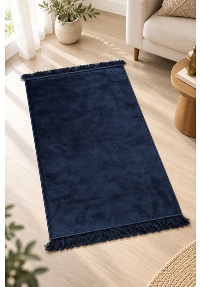 Düz Velur Kadife Seccade 70x110 Cm Lacivert