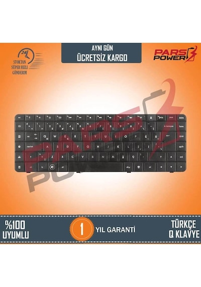 Parspower HP Uyumlu G62-B13St, G62-B14St, G62-B16St Notebook Klavye (Siyah Tr)