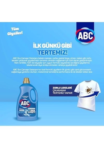 Abc Deterjan Sıvı Çamaşır Deterjanı Leke Karşıtı 3 L