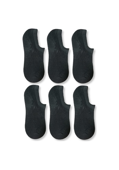Nacar Store Erkek Füme Bambu Görünmez Spor Ayakkabı Çorabı 6'lı Çok Renkli