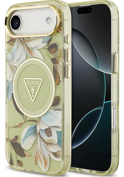 Apple Uyumlu iPhone 17 Air Kılıf Guess Lisanslı M-safeli Iml Baskılı Üçgen Logolu Metal Kamera Çerçeveli Siyah Siyah