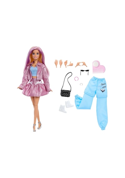Jnc61 Barbie Deluxe Style Fashion Build Up Doll And Accessories 10pcs Mixed