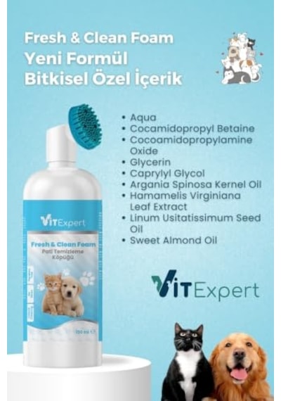 Fresh & Clean Foam Durulama Gerektirmeyen Pati Temizleme Köpüğü 150 Ml Enerji Sınıfı A+