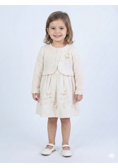Xo Kids Kız Çocuk Elbise 3-6 Yaş 52140 Bej