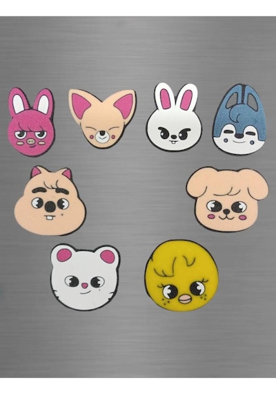 Kpop Stray Kids Skzoo Karakterleri Wolf Chan Leebit Figürlü Süs Buzdolabı Magneti