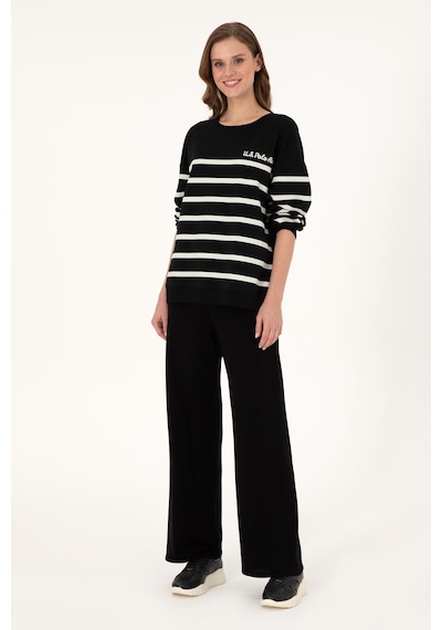 U.S. Polo Assn. Kadın Siyah Loose Fit Triko Pantolon 50297151-VR046
