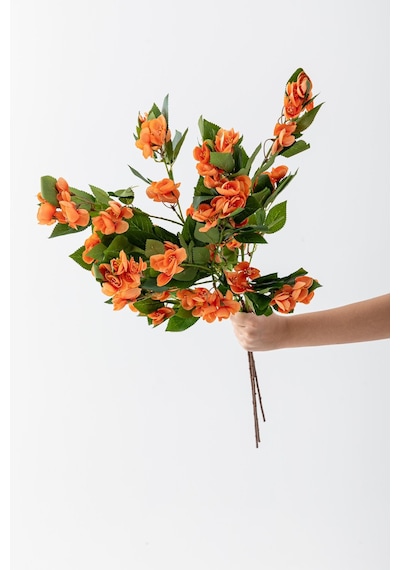 Yapay Lux Menekşe Dalı Somon 80 Cm 5 Yaprak Somon
