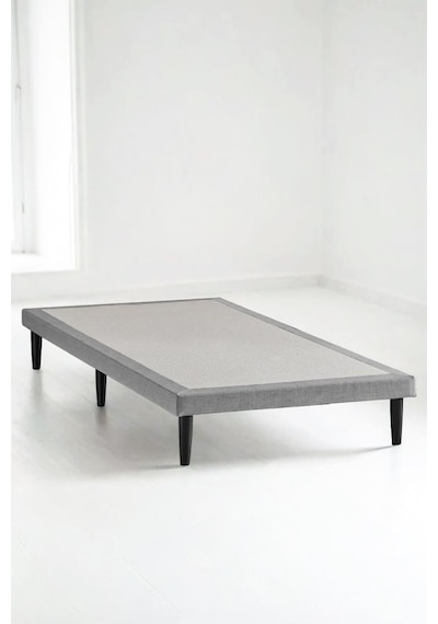 Niron Slim Karyola - 90x200 Tek Kişilik Baza - Metal İskeletli, Yüksek Ayaklı Ve Keten Kumaşlı