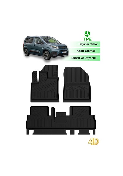 Hitaks Citroen Berlingo 2019 Sonrası Uyumlu Oto Paspas Havuzlu 4d Araca Özel Paspas
