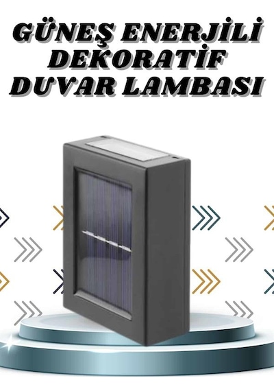 Solar Lamba Dekoratif Aplik Su Geçirmez Led Işıklı Duvar Lambası - Lisinya