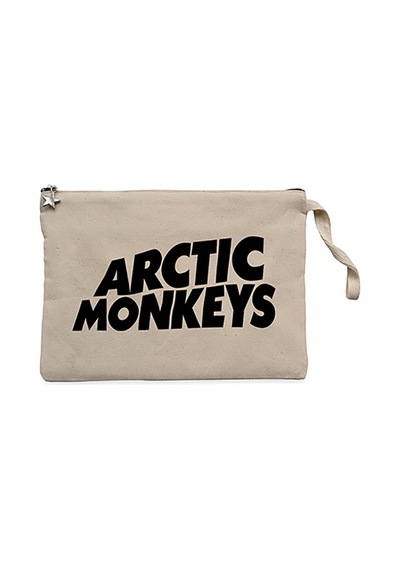 Arctic Monkeys Logo Krem Clutch Astarlı Cüzdan / El Çantası Krem