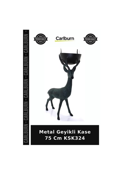 Özel Üretim Dekoratif Salon Sofra Aksesuar Metal Geyikli Kase 75 Cm Ksk324
