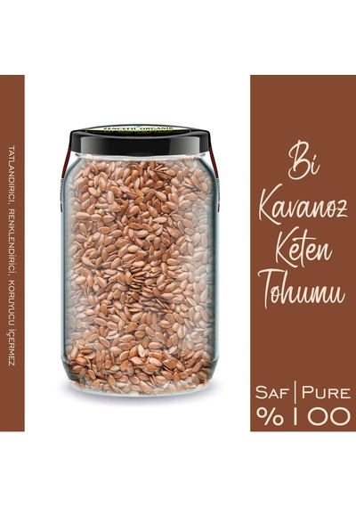 Bi Kavanoz Chia Tohumu + Bi Kavanoz Keten Tohumu 660 Cc'lik 2 Adet Cam Kavanoz Saf Katkısız Taze Diğer