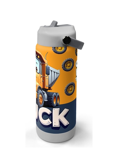 Coral High Truck Desenli Katlanır Ağızlıklı Çelik Termos 650 Ml 38343 Siyah
