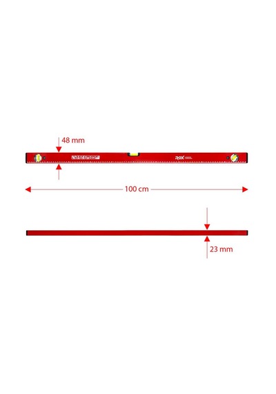 Rox 0351 Mıknatıslı Alüminyum Su Terazisi 100 Cm