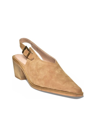 Fox Shoes Y654300202 Vizon Hakiki Deri Süet Alçak Topuklu Western Ayakkabı vizon
