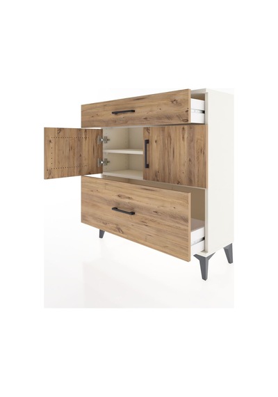 Arges Şifonyer 2 Raflı 2 Çekmeceli 2 Kapaklı 88x30x96 Aytaşı-çam Aytaşı