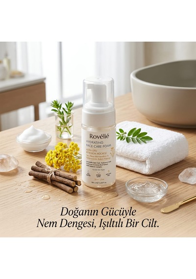 Rovélié Yeni Nesil Altın Otu Özlü Bitki Kök Hücreli Nemlendirici Yüz Bakım Köpüğü 100 ML