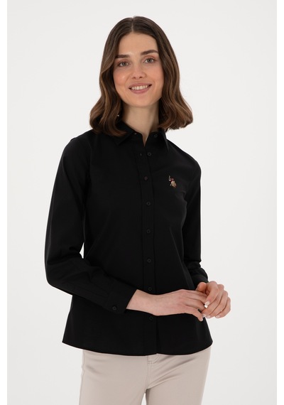 U.s. Polo Assn. Kadın Siyah Gömlek Basic 50298089-vr046 Siyah