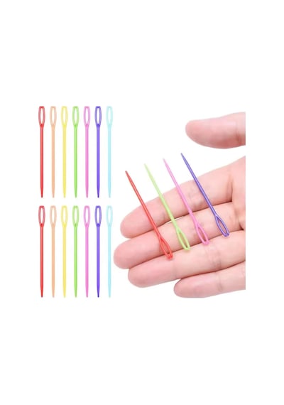 Tineke 25 Adet 6 Renk 9 Cm Karışık Plastik Yün Iğnesi, Çocuklar Için Eğitici Iğne