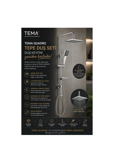 Yüksek Basınçlı Renkli Tepe Duş Seti İle Ergonomik Kullanım 6998